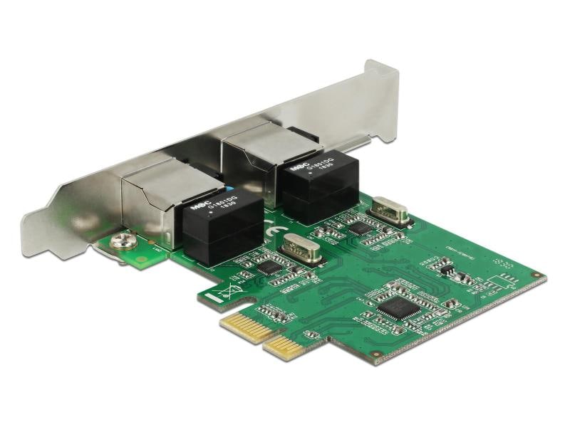 Delock Netzwerkkarte 2 Ports, 1Gbps Realtek RTL8111H Chipsa Delock PCI Express Karte zu 2 x Gigabit LAN