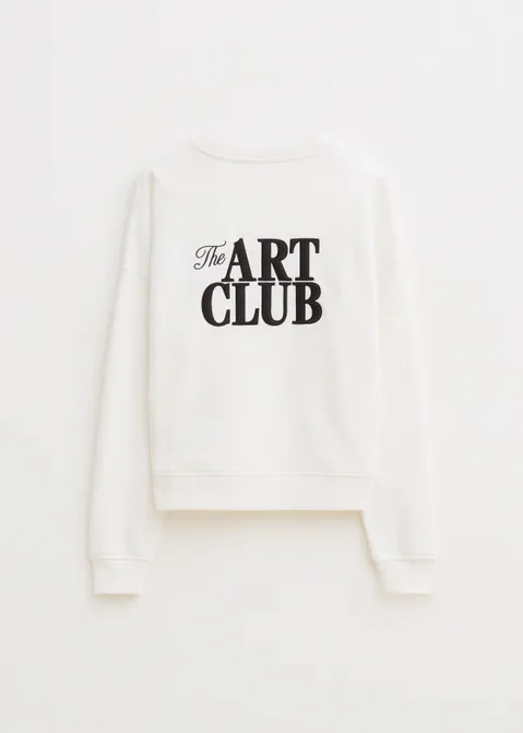 Sweater met print art club off-white (WIT.O)