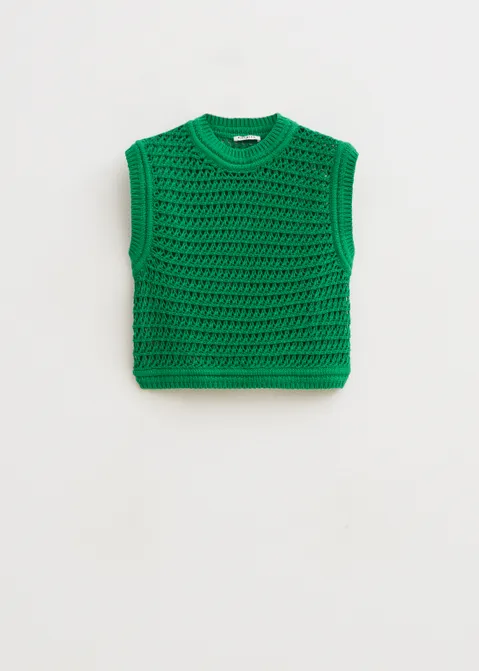 Gehaakte spencer groen (GRN)