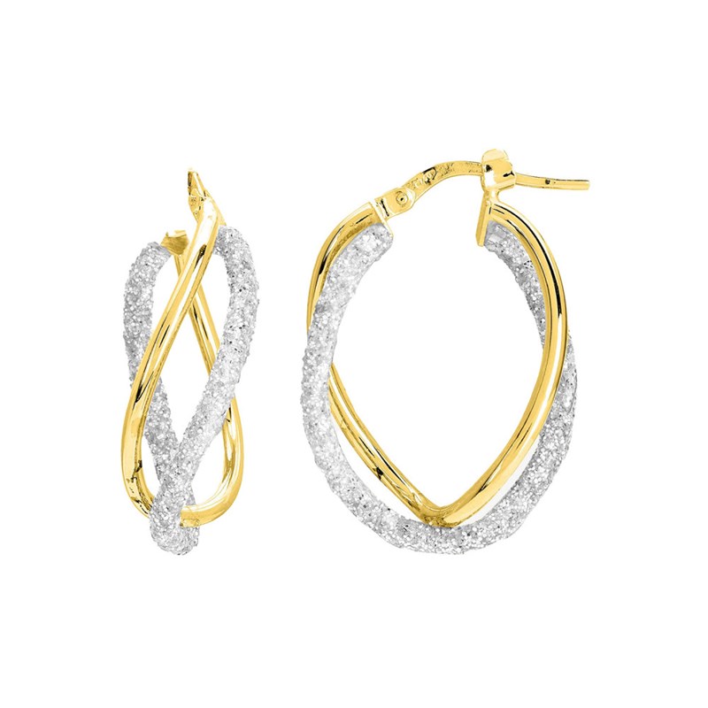 Créoles bicolores Femme - Or 18 Carats