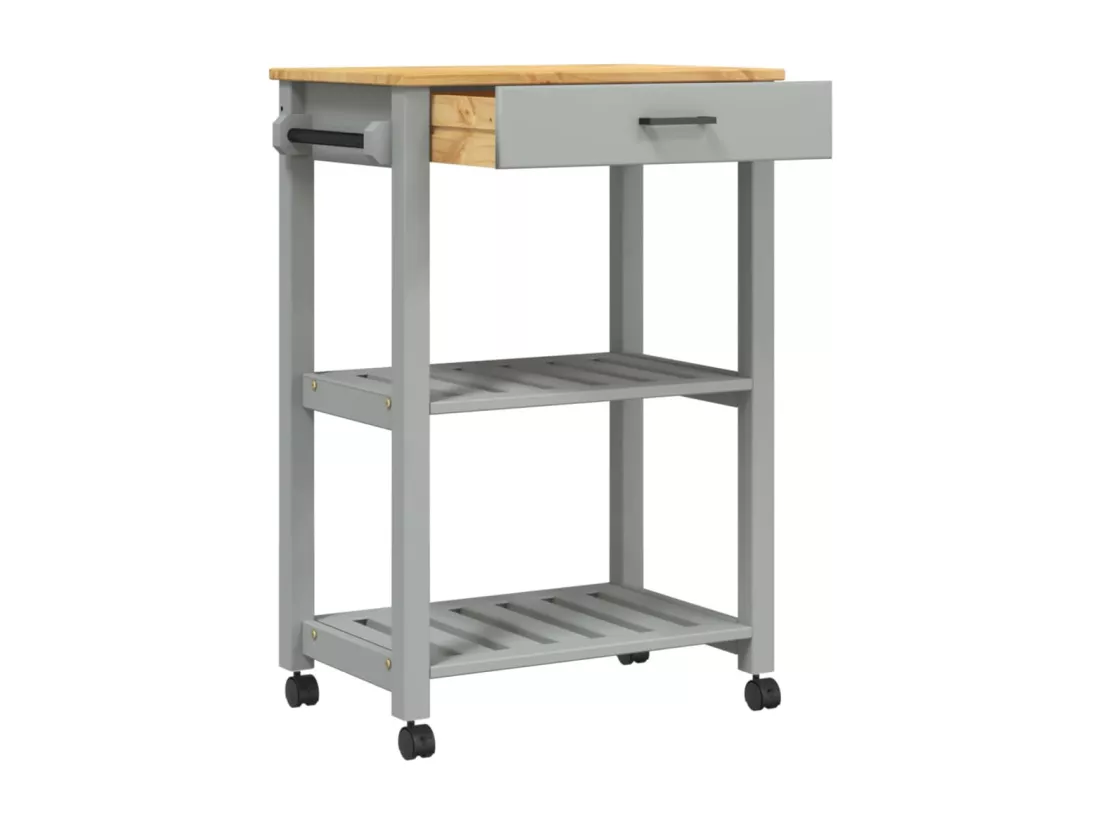 Chariot de cuisine MONZA 60x40x90 cm bois massif de pin