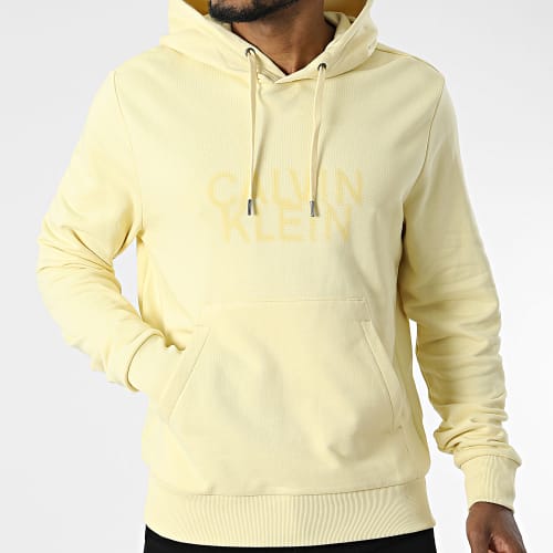 Sweat Capuche Distorted Logo 0075 Jaune
