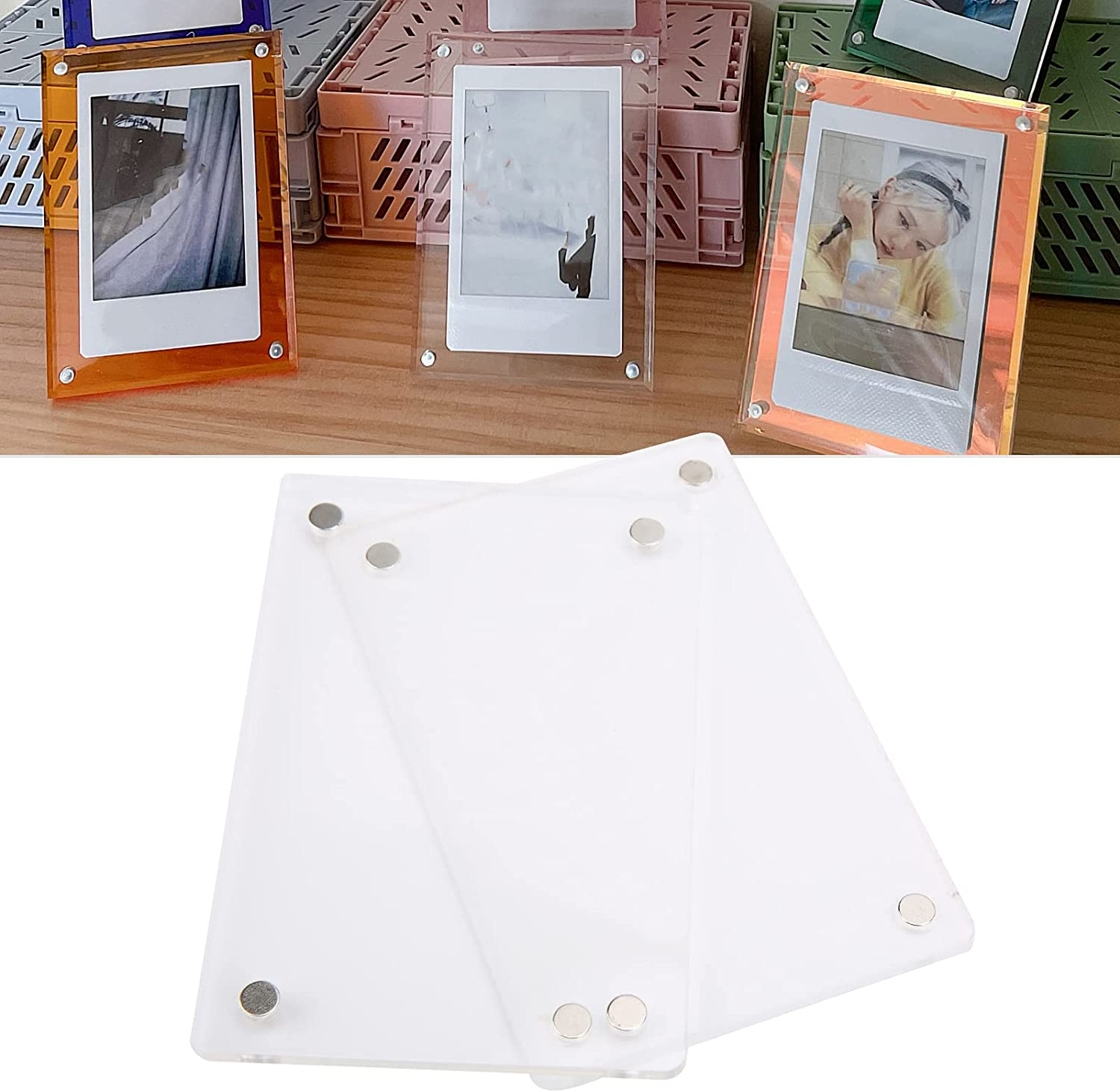 (3er Set) 6x9cm Polaroid Bilderrahmen Magnet Deko Fotorahmen - Transparent