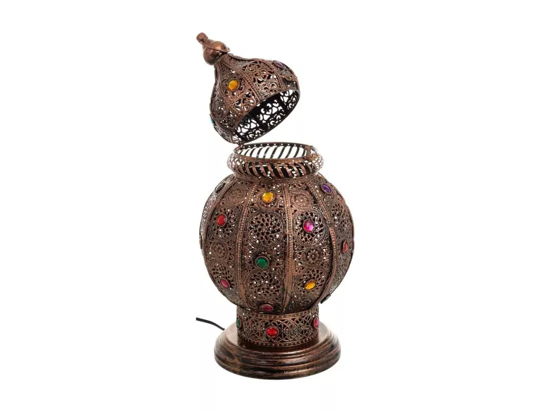 Lampe en métal avec verre acrylique coloré