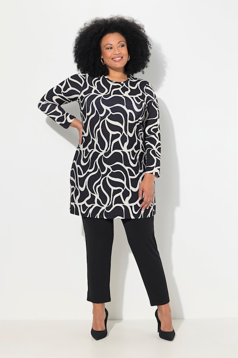 Longshirt, bedruckt, A-Linie, Rundhals, Lanarm