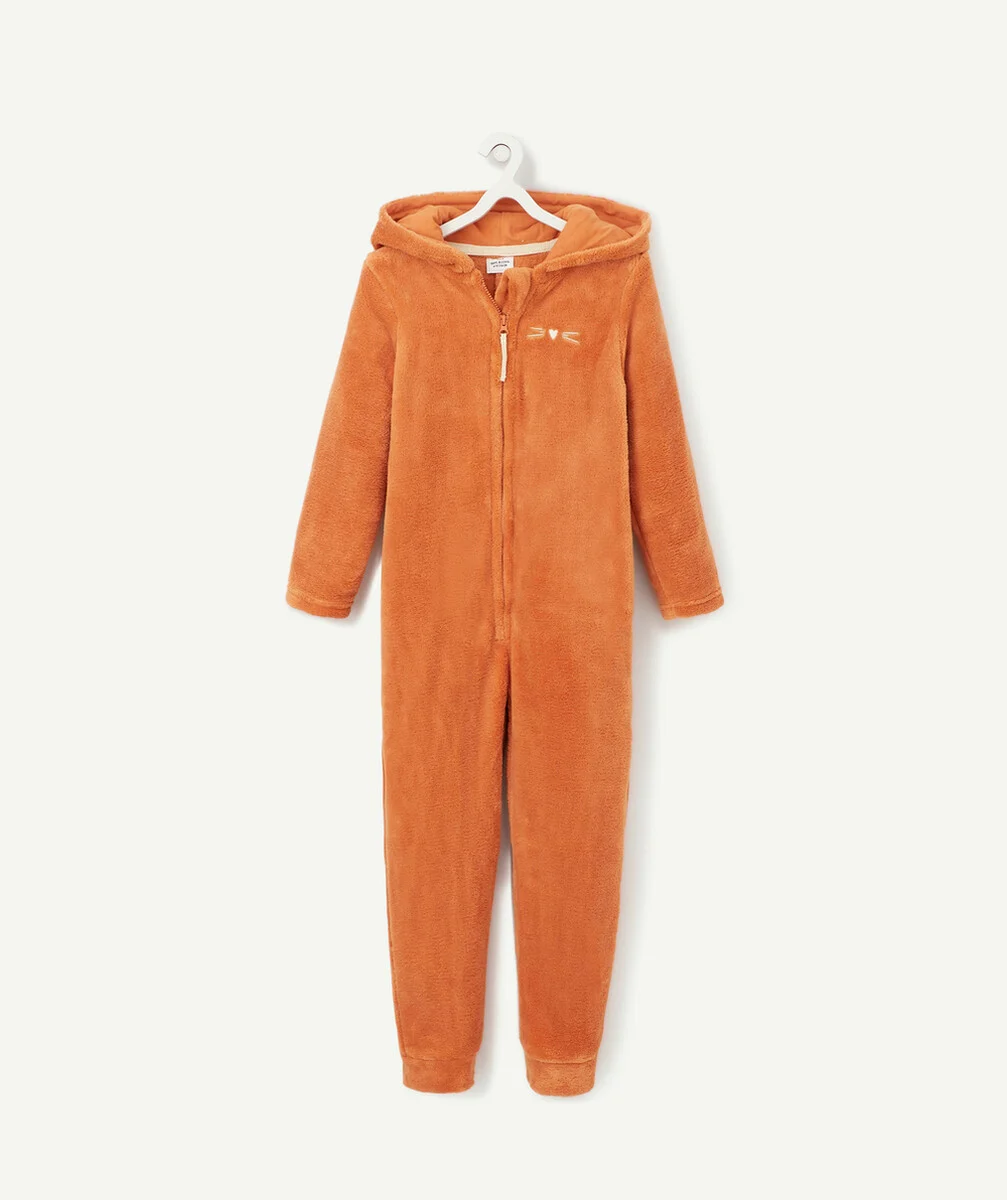 LA COMBINAISON PYJAMA ORANGE AVEC ANIMATION ANIMALE