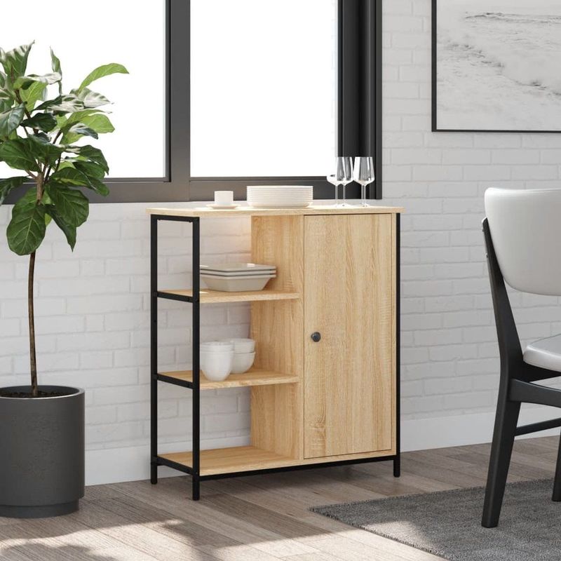 vidaXL - Dressoir - Sonoma Eikenkleurig - Bewerkt Hout