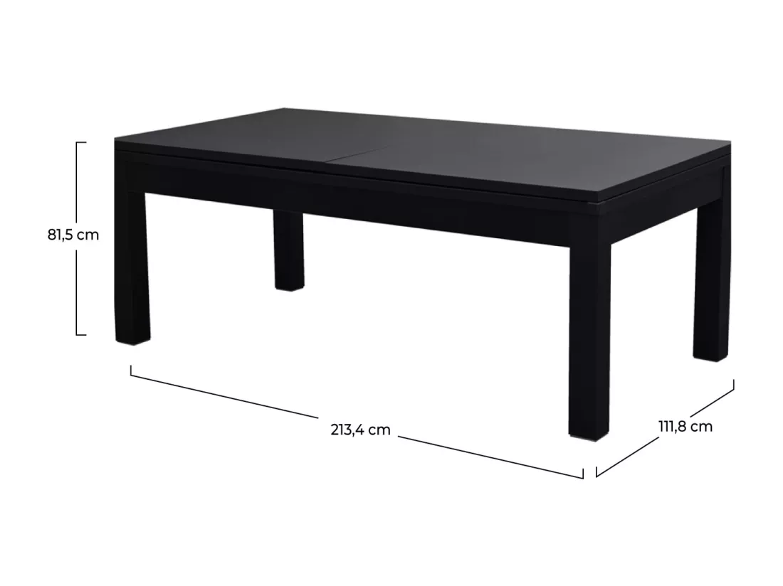 Table de billard convertible noire tapis vert - Eddie
