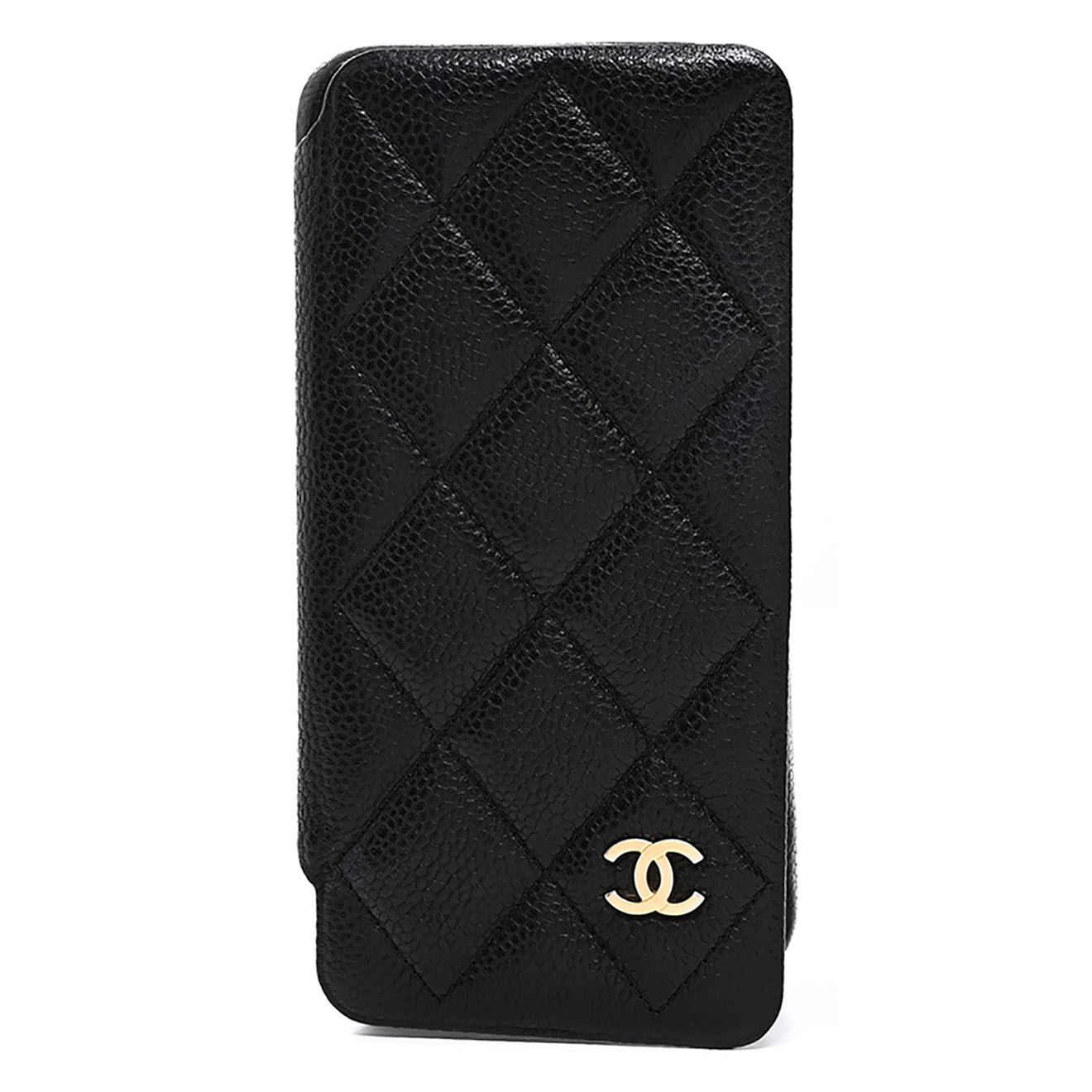 Chanel Coque iPhone 8 Plus en Cuir Caviar noire - Très bon état - L.9 cm