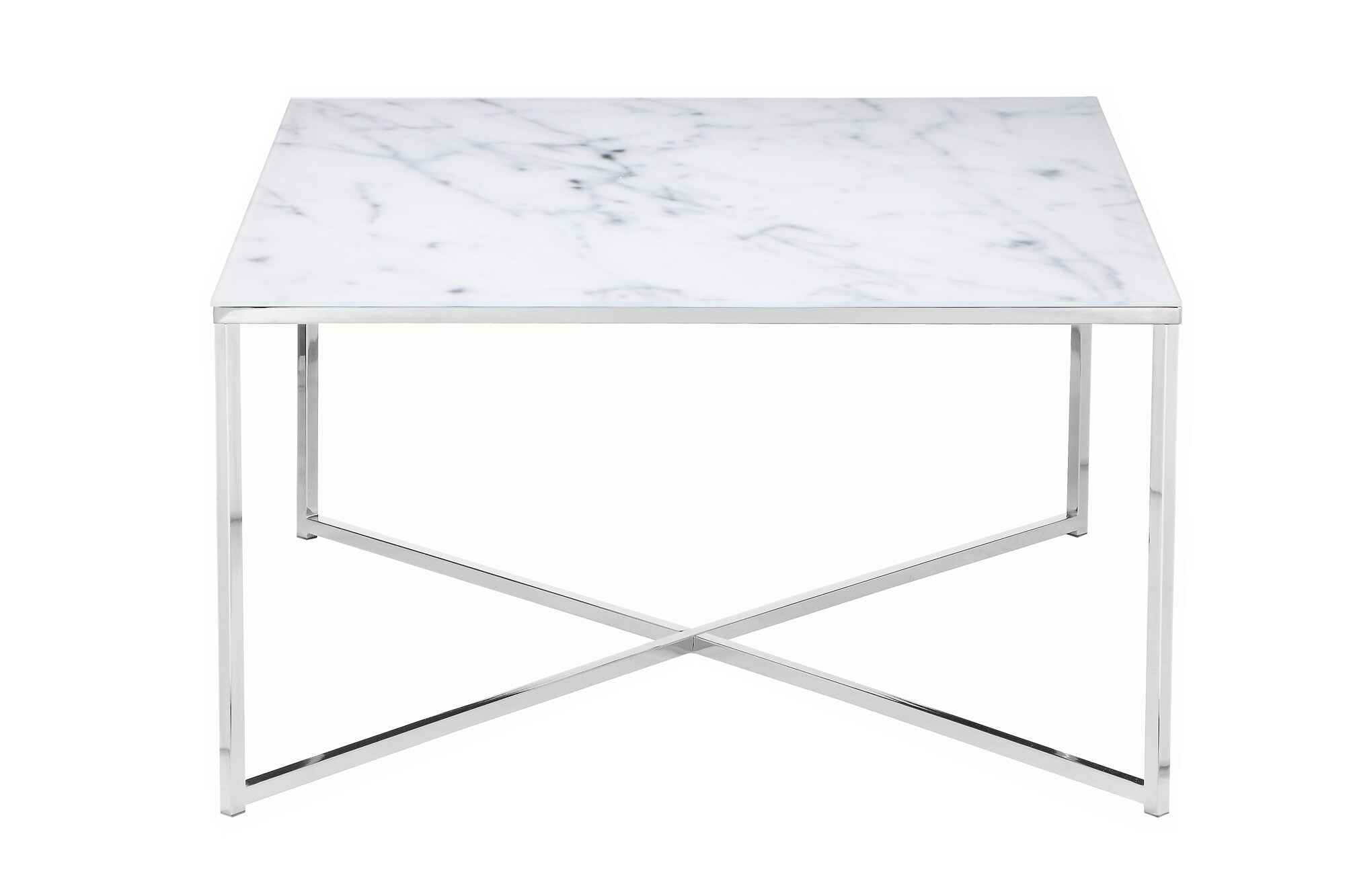 Couchtisch 80x80 Marmor Optik Glastisch Sofatisch Beistelltisch Wohnzimmer Tisch