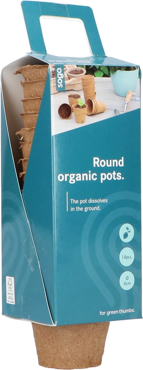 SOGO biologische kweekpot rond 6 cm 14 stuks