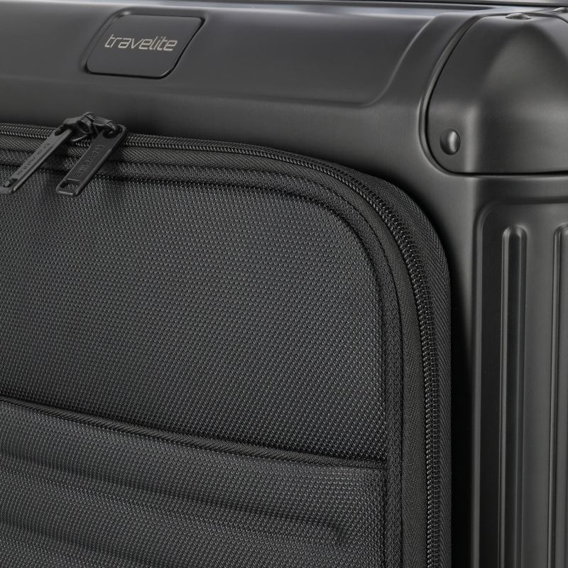 Valise cabine rigide Next Aluminium 55 cm Noir