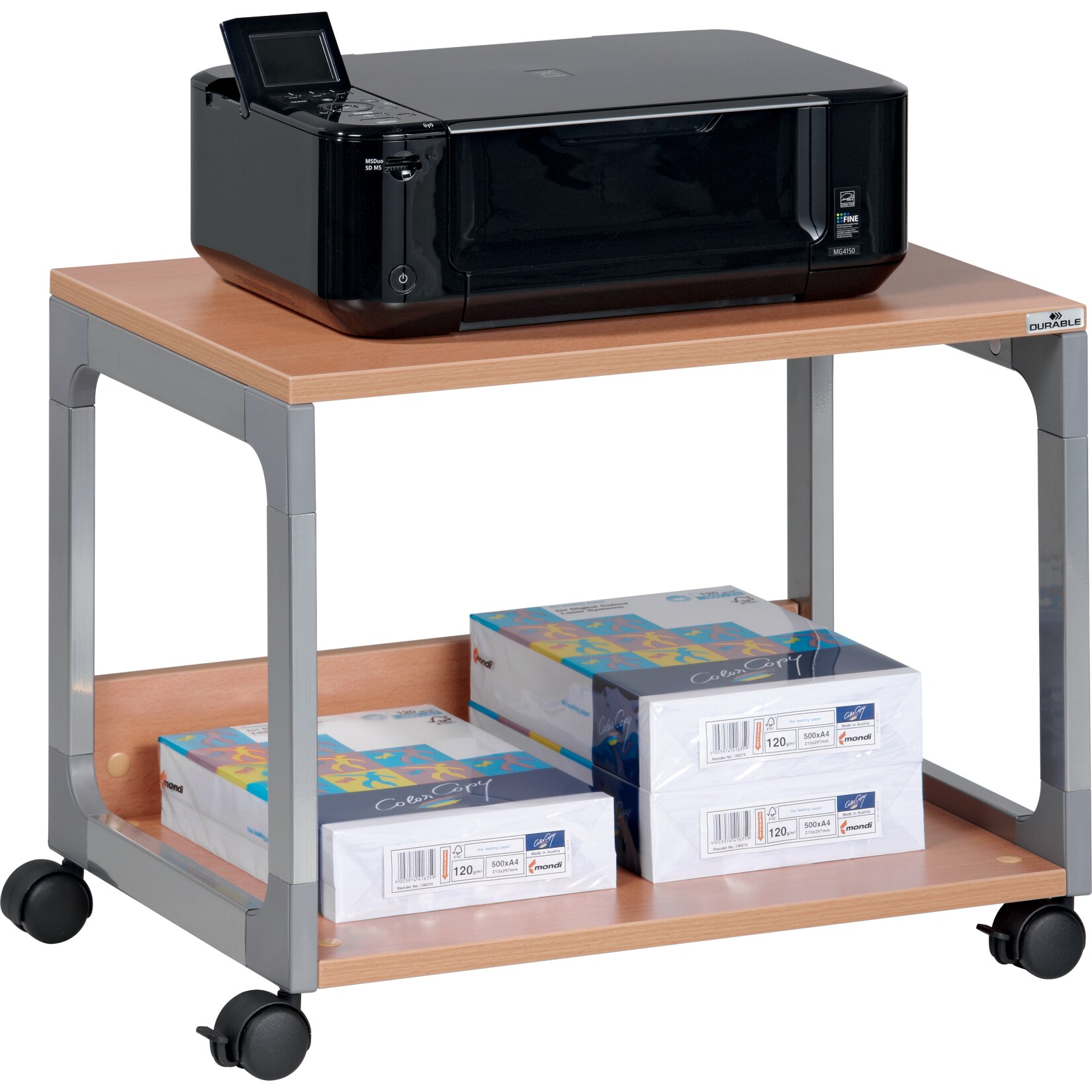 Multifunktionswagen MULTI TROLLEY 48, silber/buche