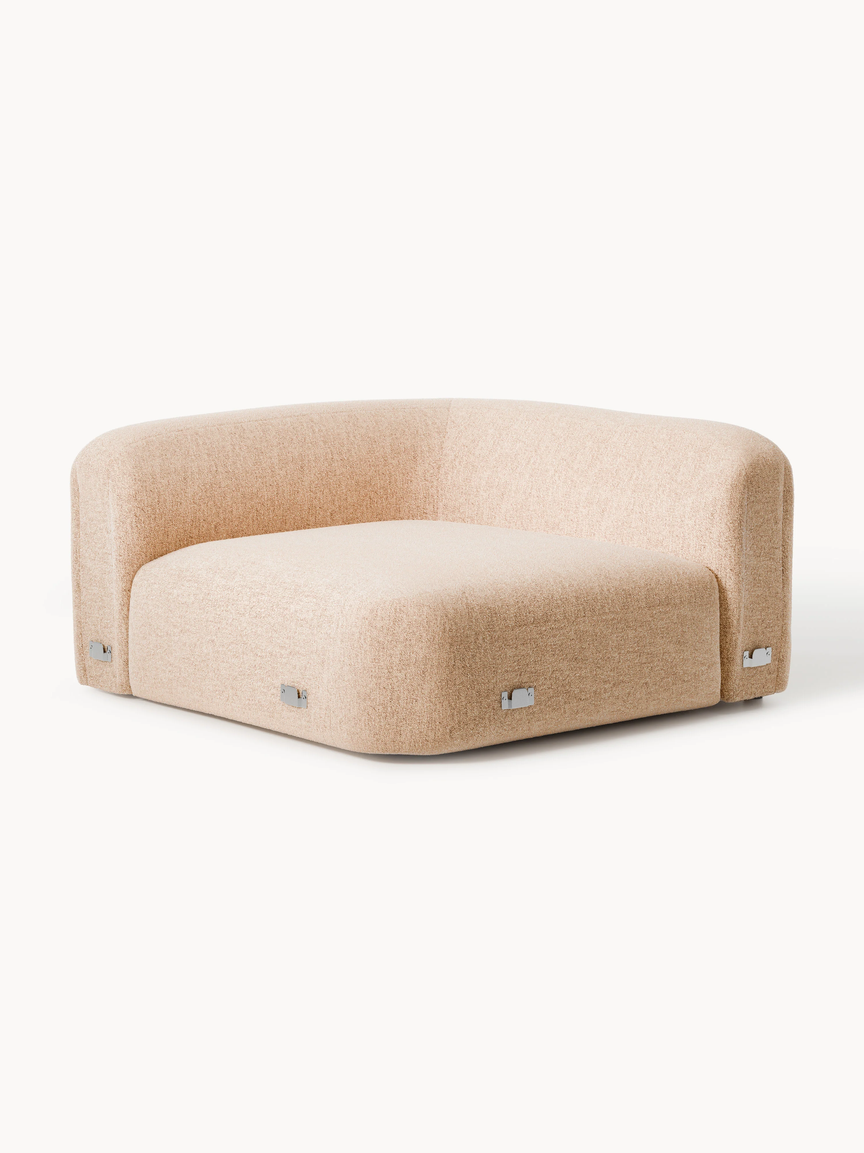 Afgeronde hoekmodule Wolke van bouclé