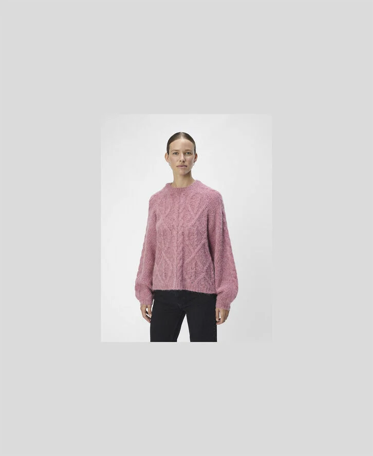 Object OBJSMILLA KNIT RE L/S PULLOVER CC1 Slate rose/melange