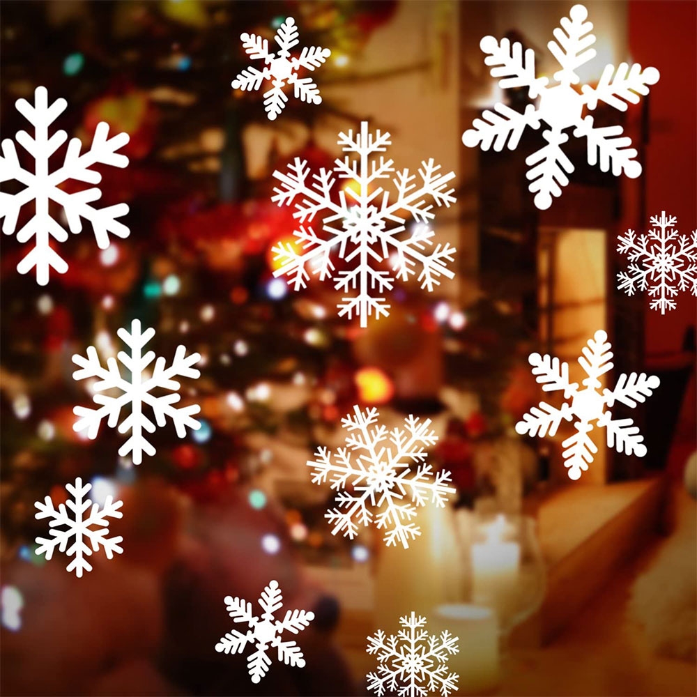 Schneeflocken Fenster Aufkleber Fenstersticker Folie Weihnachtsdekoration - Weiss