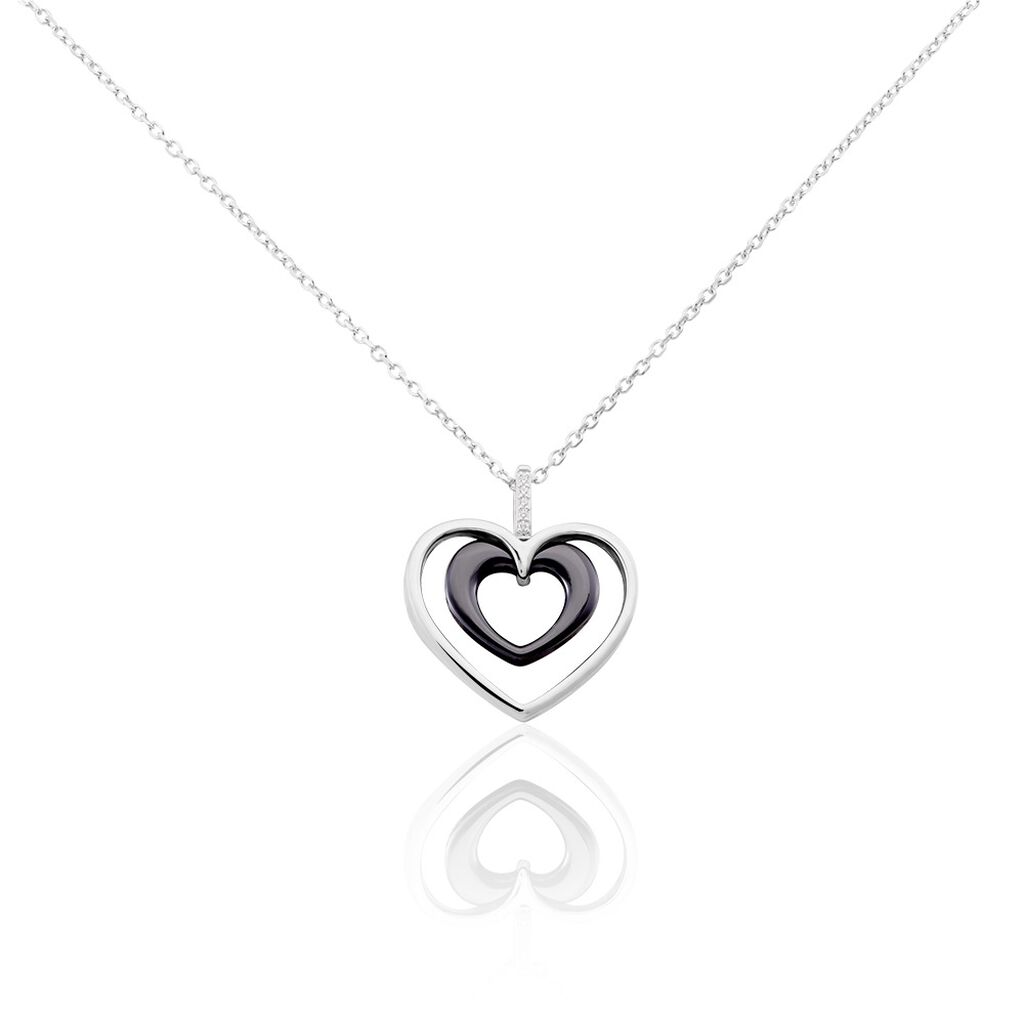 Collier Ceramik Design Argent Blanc Céramique Et Oxyde De Zirconium