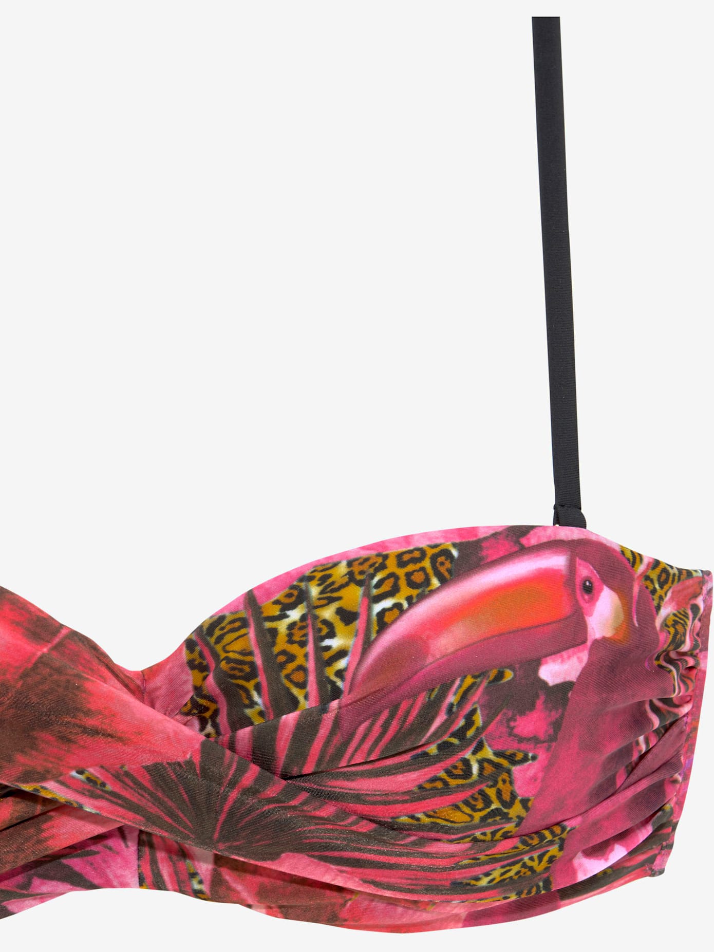 Maillot de bain bandeau à armatures aspect jungle