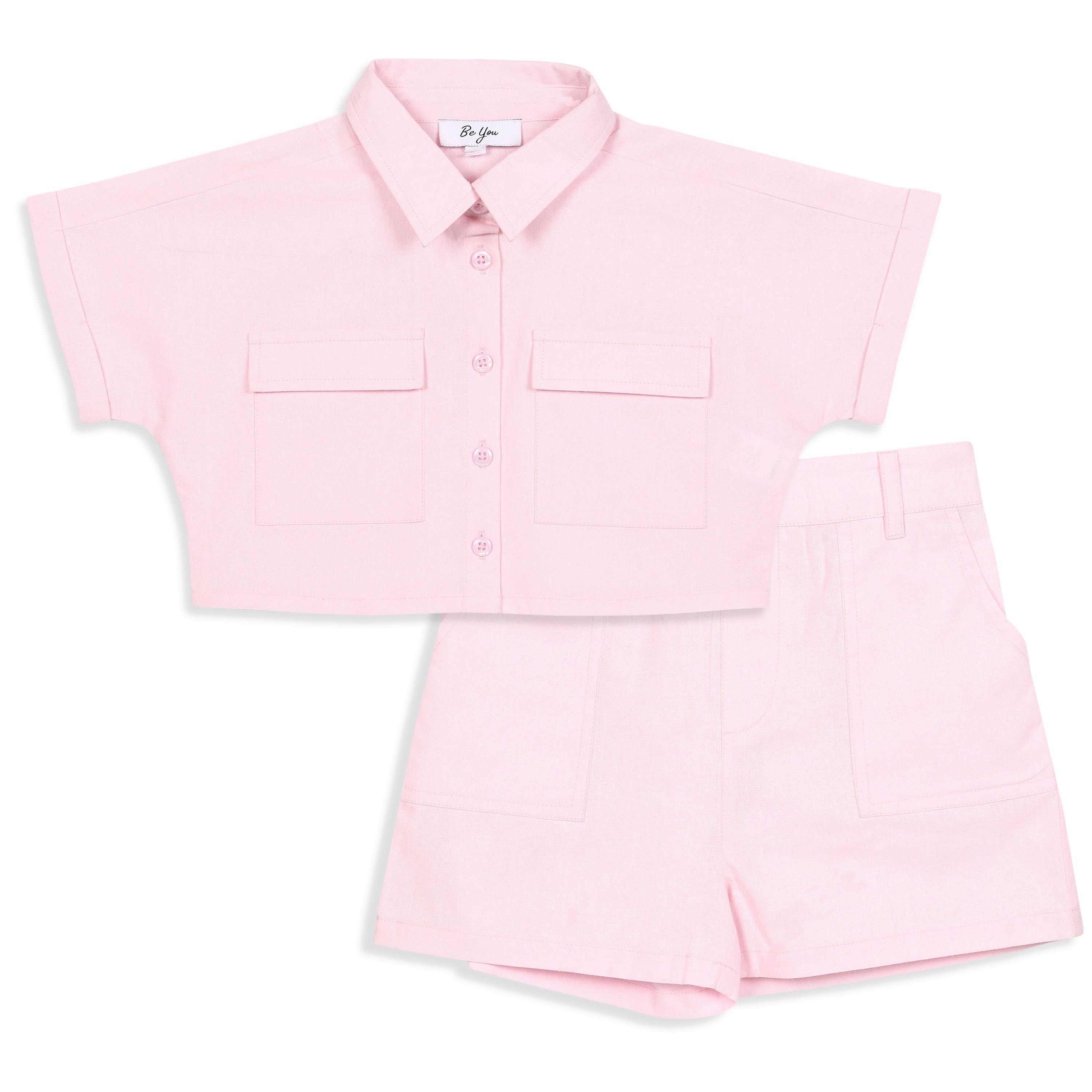 Be You Younger Younger Girls Crop Shirt And Short Set