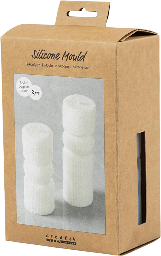Creativ Company Silikoneform, Rillet cylinder med bue, H: 11 14 cm, diam. 4