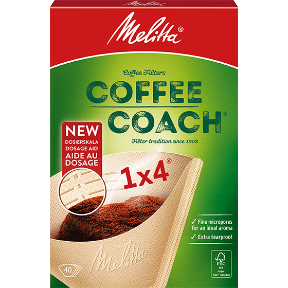 Melitta® Coffee Coach®, 1x4®, braun, 40 St.|Filtertüten®