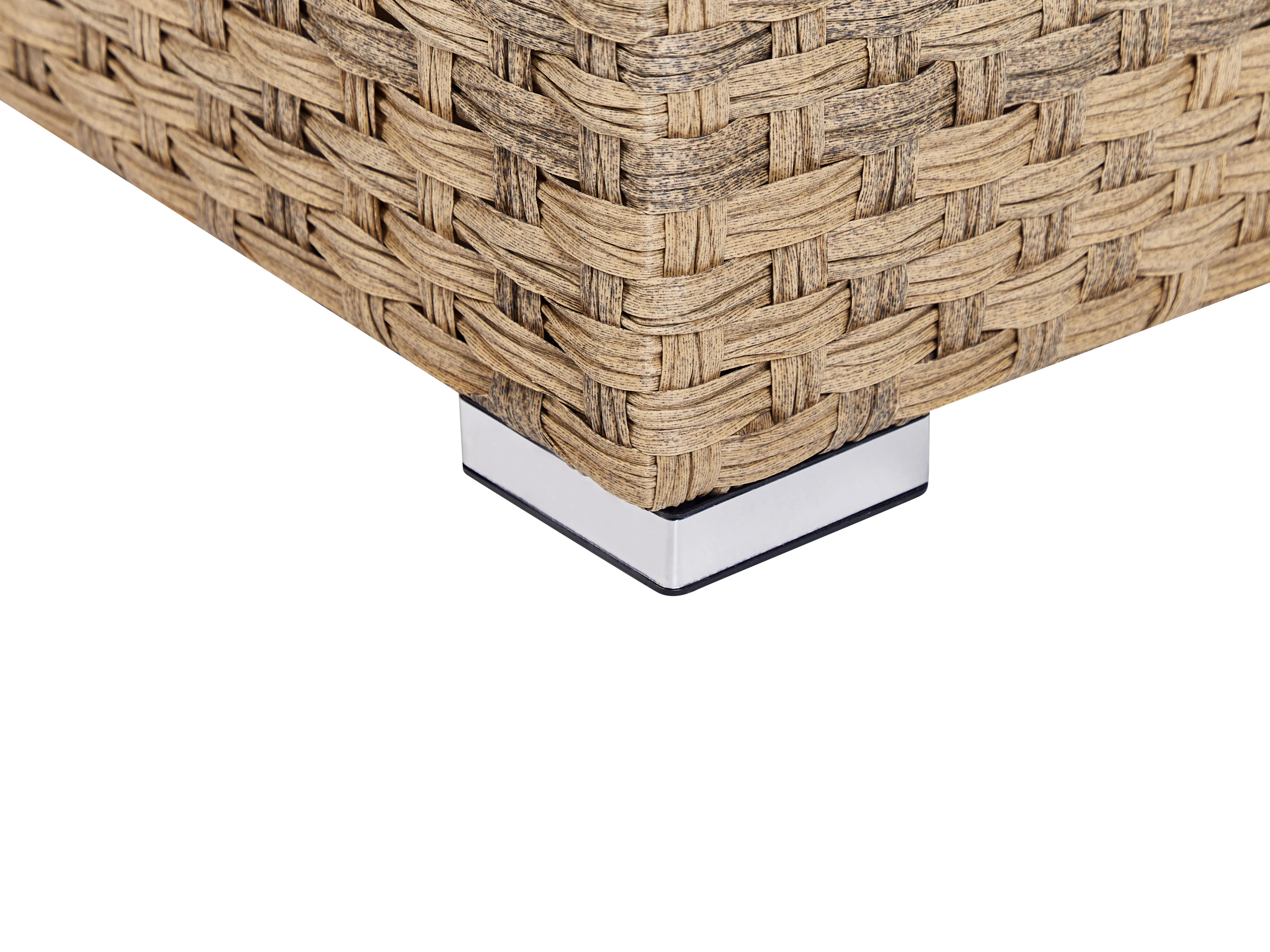 Loungeset met tafel 8-zits XXL rechtszijdig modulair PE rotan Lichtbruin