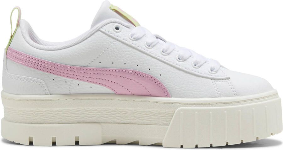 Puma Mayze leren sneakers Lth plateauzool wit roze