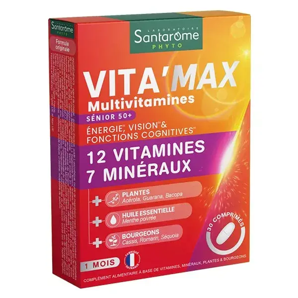 Santarome Bio Vita'max Multivitaminas Energia e Vitalidade para Idosos 30 comprimidos