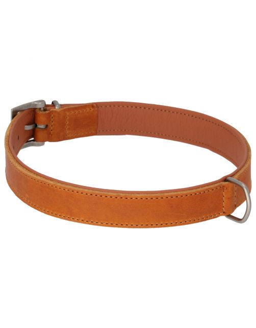 Adori Halsband Vetleder Gevoerd Cognac&Cognac - Hondenhalsband