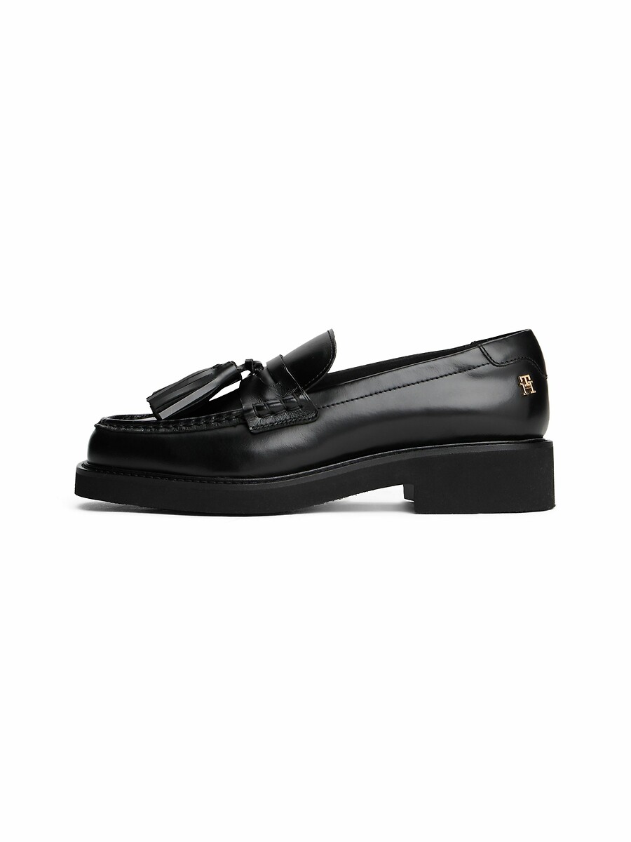TOMMY HILFIGER<br>Mocassins de couro com borlas