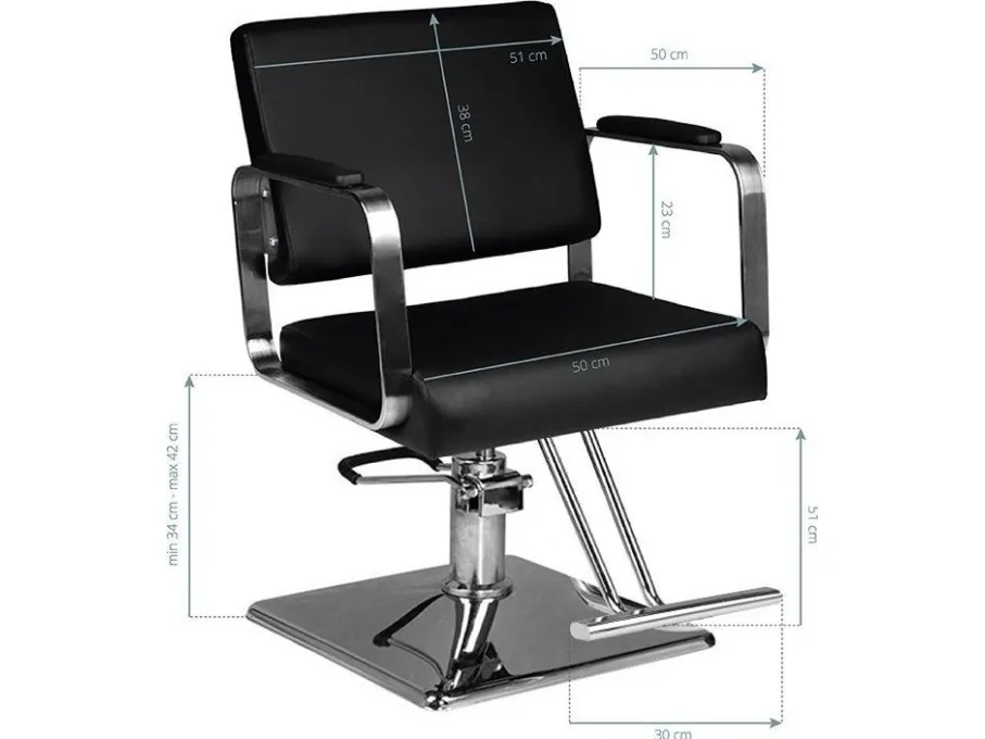 Activeshop Hair System frisørstol HS202, sort