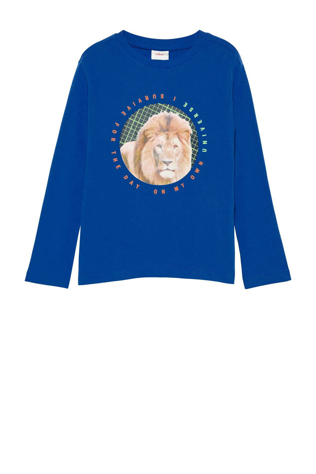 s.Oliver longsleeve met printopdruk blauw