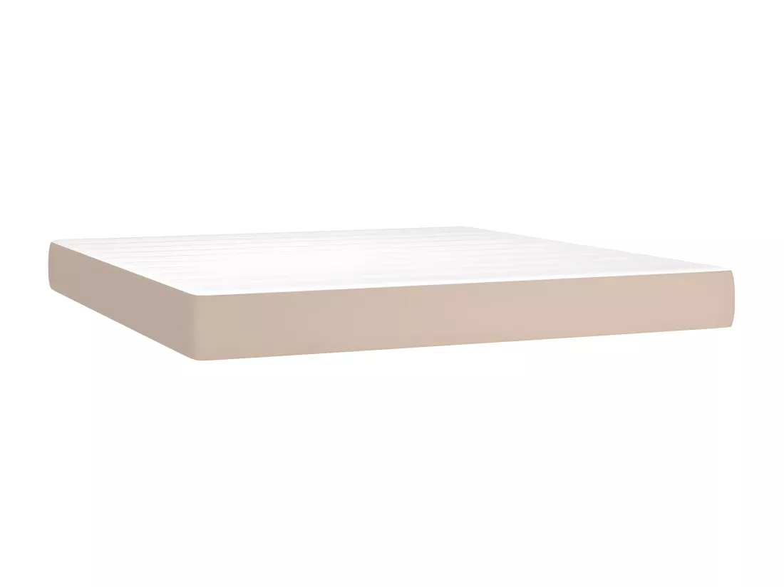 Sommier tapissier matelas LED Cappuccino 180x200 cm Similicuir