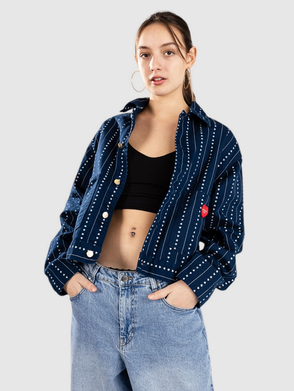 Carhartt WIP Drewe Jacket heart c pinstrink/nat/rin