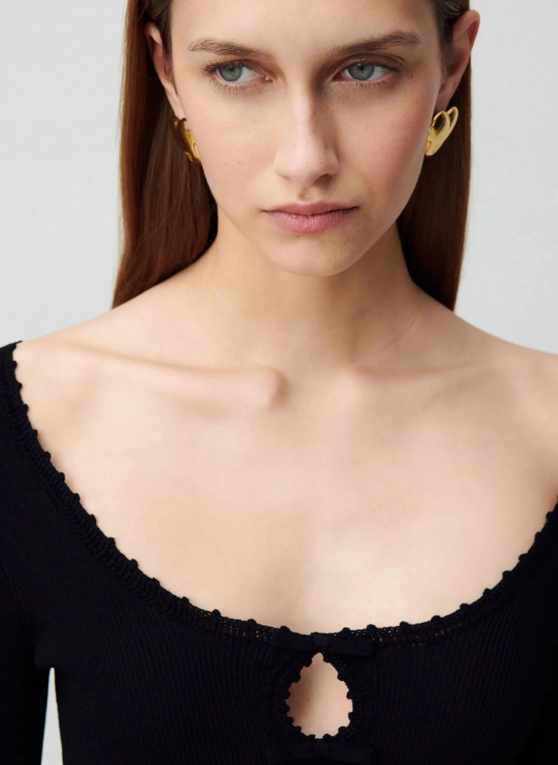 Top manches longues maille fine | Noir