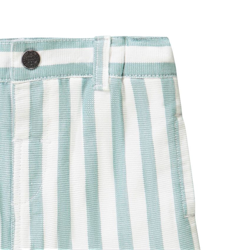 Bermuda en coton fantaisie à rayures pour bébé garçon - Kaki