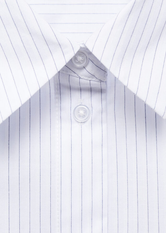 MANGO 100% cotton striped shirt Lt-pastel blue