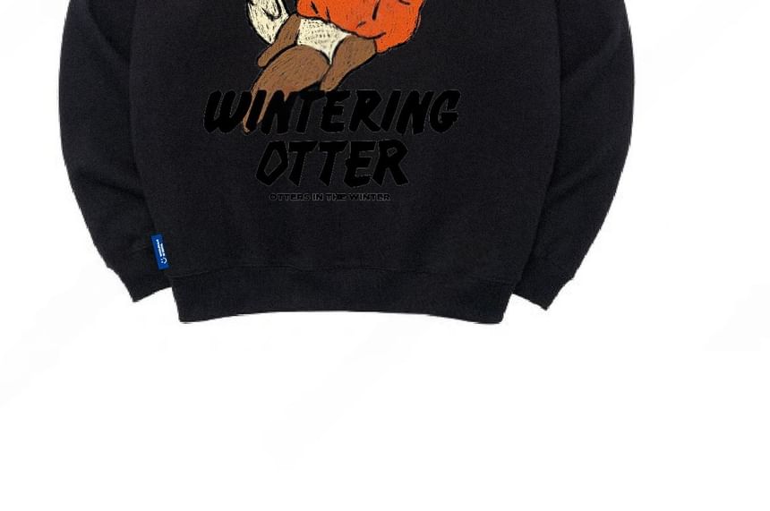 SeoulPop - Otter Print Loose-Fit Sweatshirt
