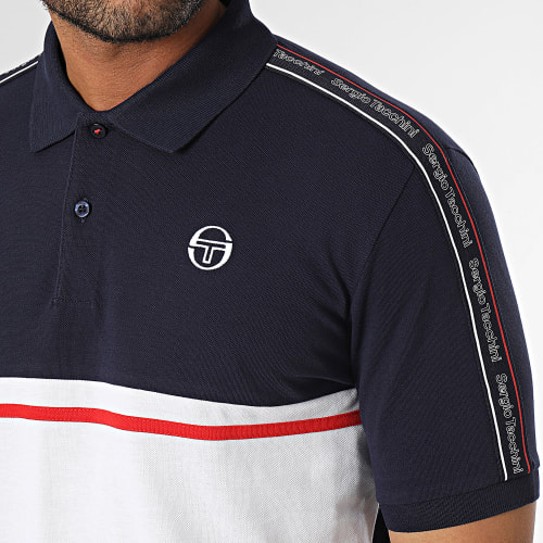 Polo Manches Courtes A Bandes 40292 Midday Bleu Marine Blanc