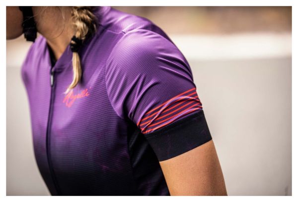 Maillot Manches Courtes Velo Rogelli Marble - Femme - Violet/Rouge