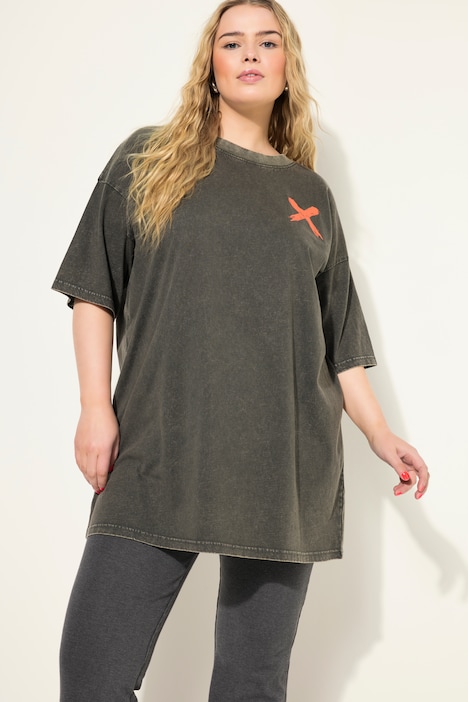 T-Shirt, Rundhals, Vintage Look, Rücken-Print