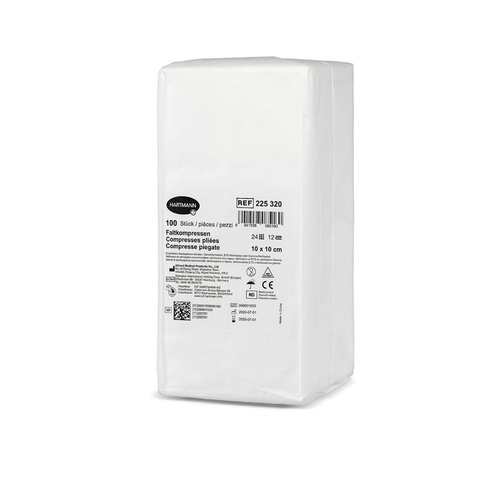 IVF Faltkompresse Typ 24<br>100 Stück, Beutel, 10x10cm, 12 fach