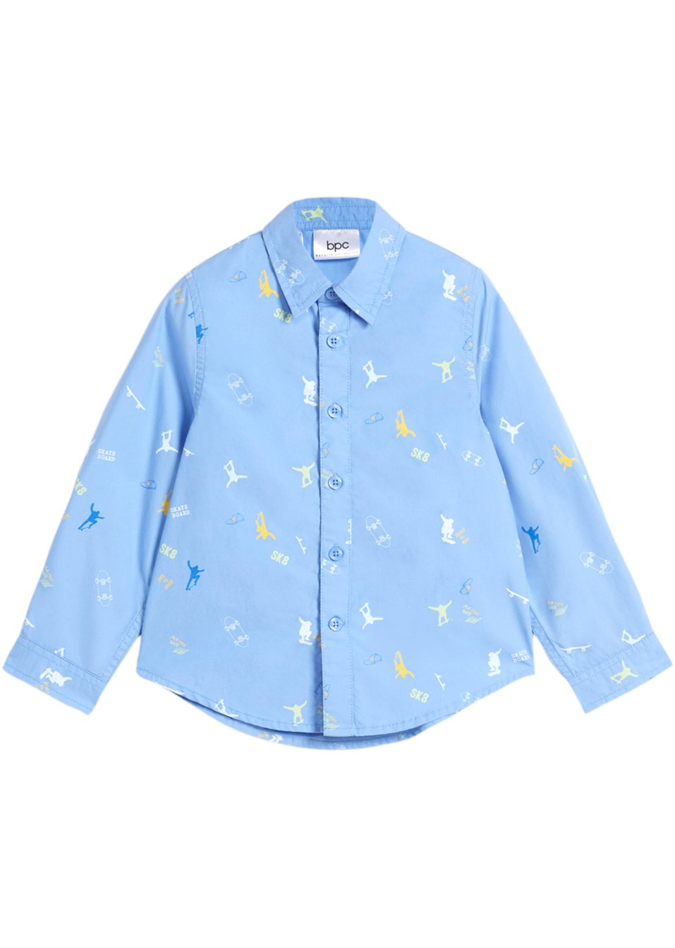 Chemise manches longues imprimée garçon, Slim Fit