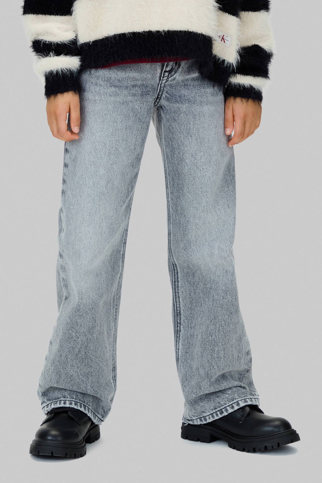 Calvin Klein high waist wide leg jeans grey denim