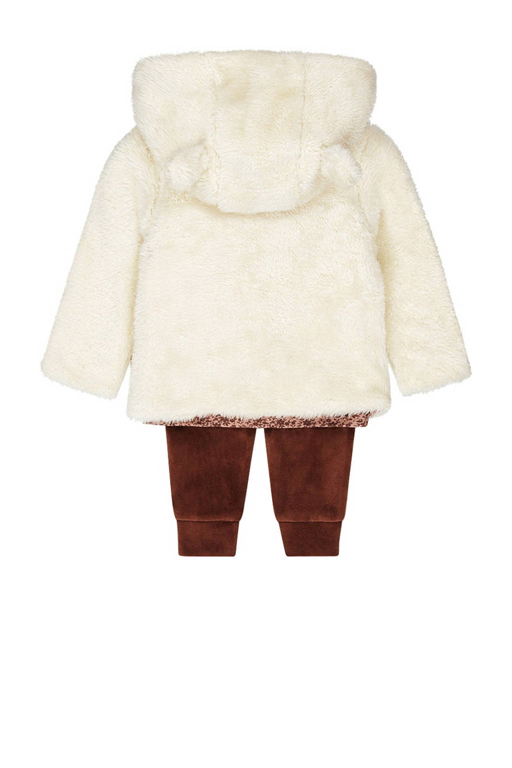 Dirkje jas + shirt + broek ecru/lichtroze/bruin