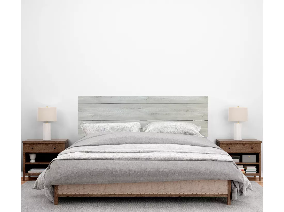 DHOME Tête de lit en bois recyclé MDF Palet Style Horizontal 160x46cm Lits 150/160 - BlancoMadera