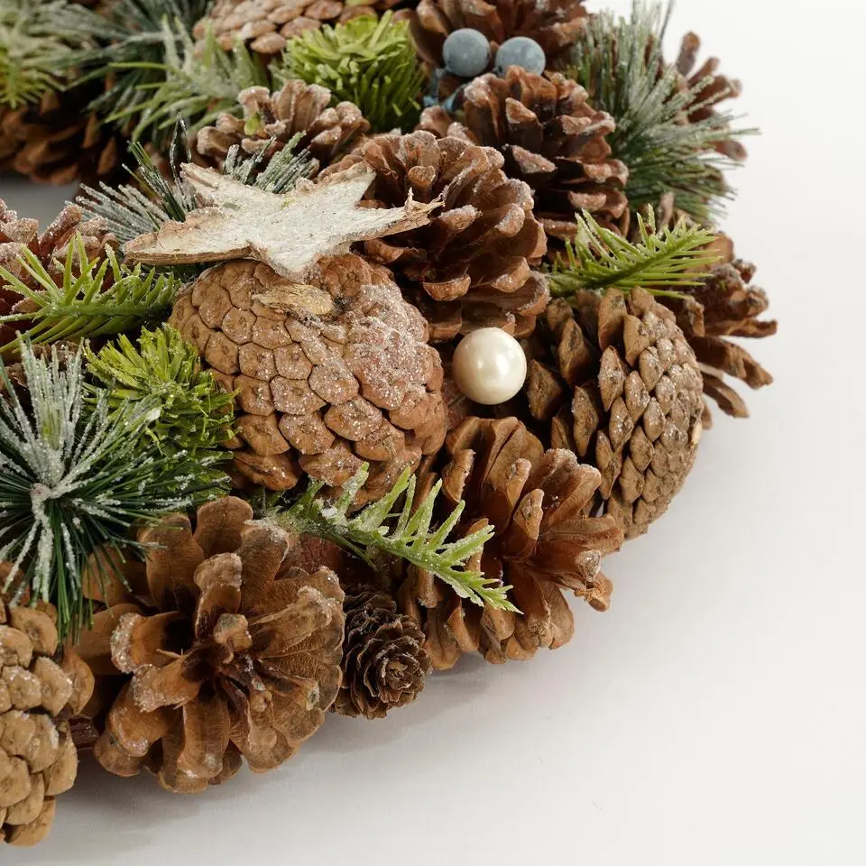 House of Seasons Kerstkrans - Ø50 cm - Bruin