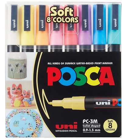 Posca Filzstifte - PC-3M - 8 st. - Gedeckte Farben