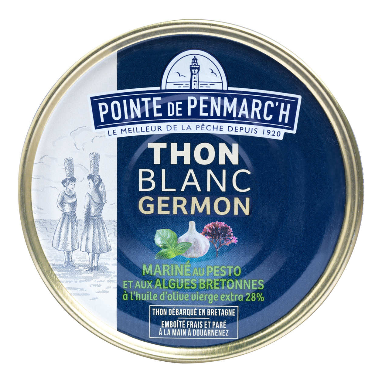 Thon blanc germon mariné au pesto et aux algues bretonnes à l'huile d'olive vierge extra 28%