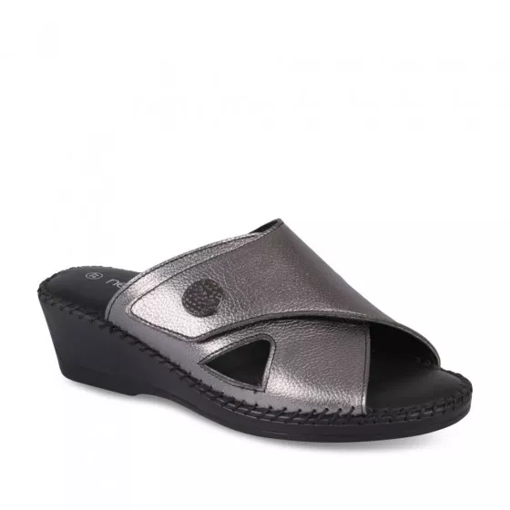 Mules ARGENT NEOSOFT RELAX CUIR